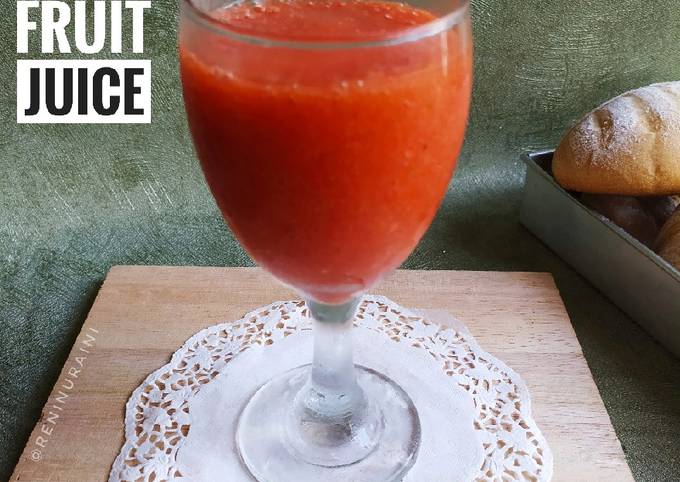 How to Make Delicious Mixed Fruit Juice (Strawberry, Tomat & Mangga)
