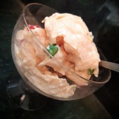 A picture of Mango shrikhand ice-cream.