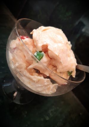 A picture of Mango shrikhand ice-cream.