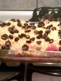 A picture of Seven Layer Taco Dip.