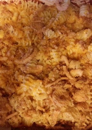A picture of Three Cheese Macaroni and Cheese.