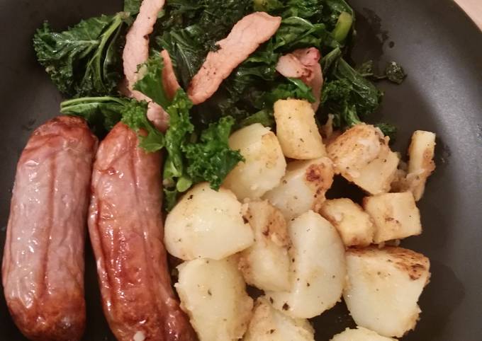 Kale, Bacon and Potatoes