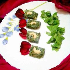 A picture of Palak ki barfi.