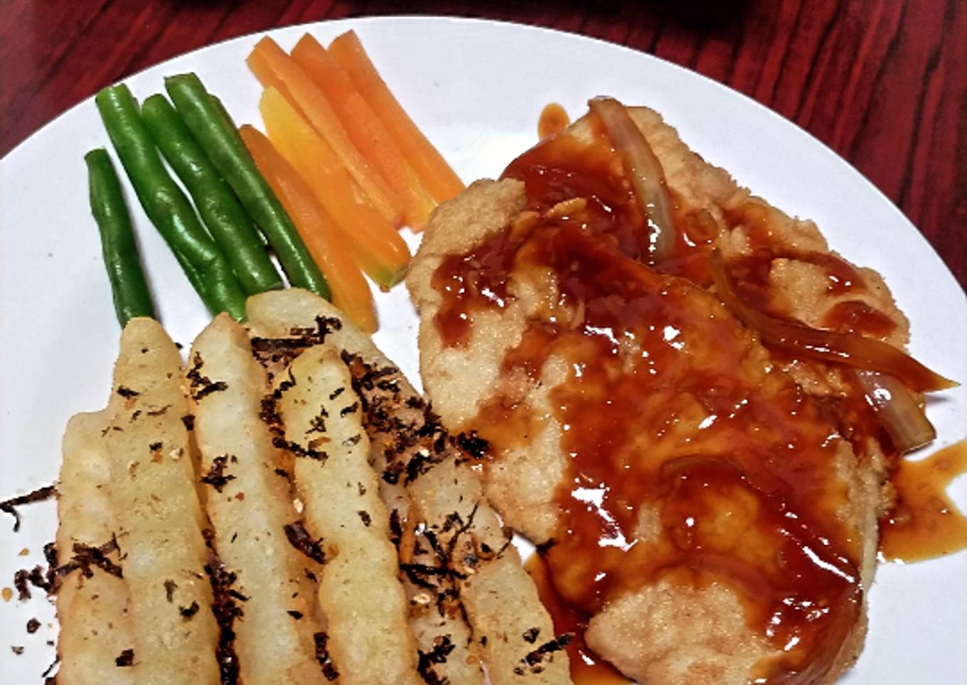 Chicken Steak with Brown Sauce