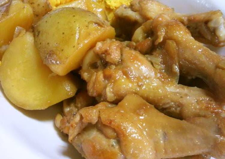 Steps to  Simmered Chicken Drumettes and Potatoes