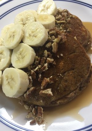 A picture of Sammies Banana Nut Protein Pancakes.