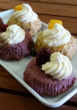A picture of RAW MIXED BERRY and MANGO CAKES.