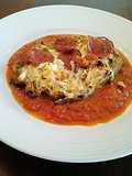 Angel Hair Filled Roasted Eggplant