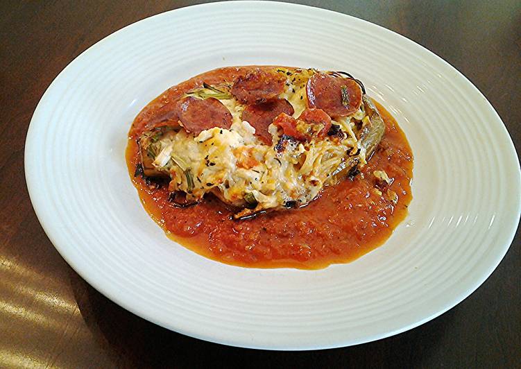 Simple Way to Prepare Speedy Angel Hair Filled Roasted Eggplant