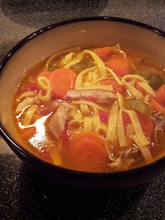 A picture of Home Made Chicken Soup.