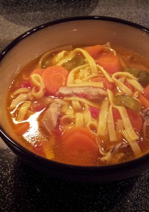 A picture of Home Made Chicken Soup.
