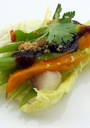 A picture of Lettuce Wrap Vegan Salad Diet Lunch.