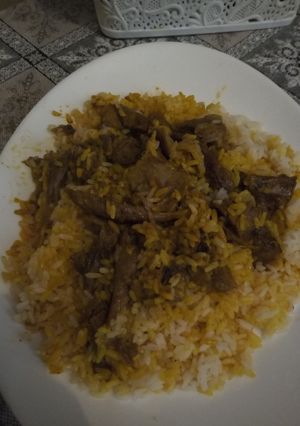 صورة لوصفة برياني مقلوبة الأرز
