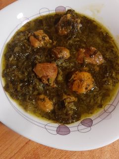 عکسی از دستور خورشت آلو اسفناج