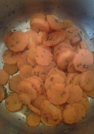 A picture of Orange glazed carrots.