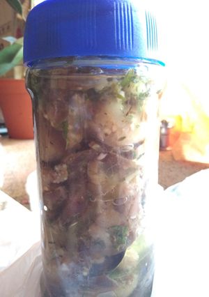 Una foto de Berenjenas en escabeche