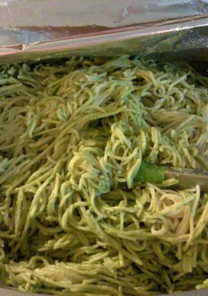 A picture of spaghetti mexicana verde.