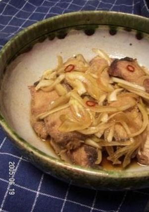 A picture of No Bones! Fried Nanban-style Skipjack Tuna.