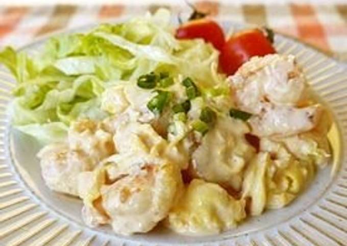 Easy Shrimp with Mayonnaise Sauce (and Fluffy Eggs)