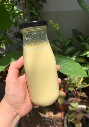 Hình của món Sữa bắp lá dứa.