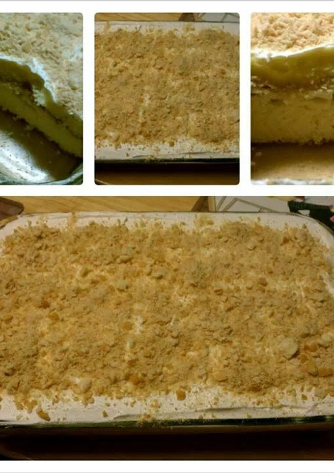 A picture of Banana pudding poke cake.