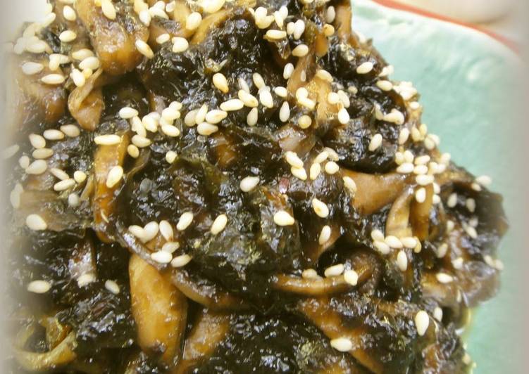 Recipe of Homemade Maitake Mushrooms and Nori Seaweed Tsukudani