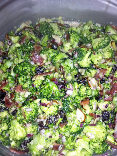 A picture of broccoli salad.