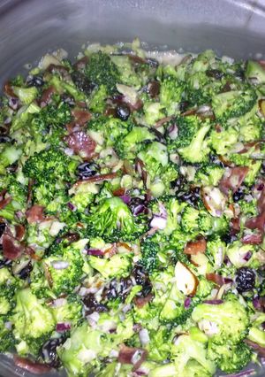 A picture of broccoli salad.