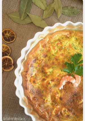 Une photo de Tarte crevettes curry