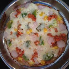 A picture of Homemade pizza no oven no yeast.