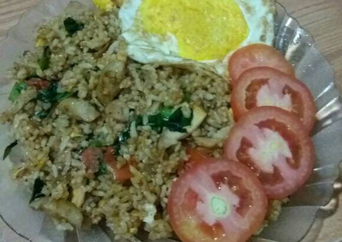 Nasi Goreng Rendang with chik pokcoy