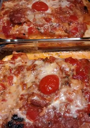 Una foto de Lassagna con polenta