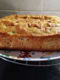 Torta húmeda de melón y bananas