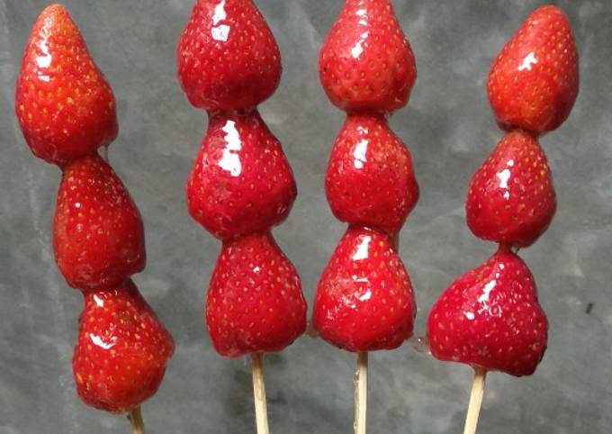 Langkah Mudah untuk Menyiapkan Tanghulu, permen buah strawberry Anti Gagal
