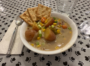 A picture of Nick’s Corn Chowder.