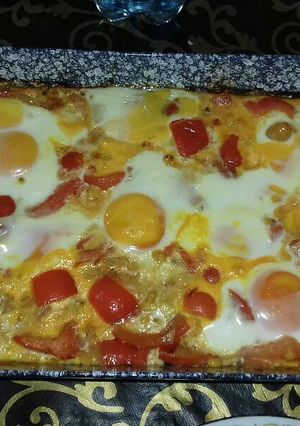 Zöldséges rántotta sütőben recept fotója