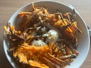 Une photo de frite patate douce four