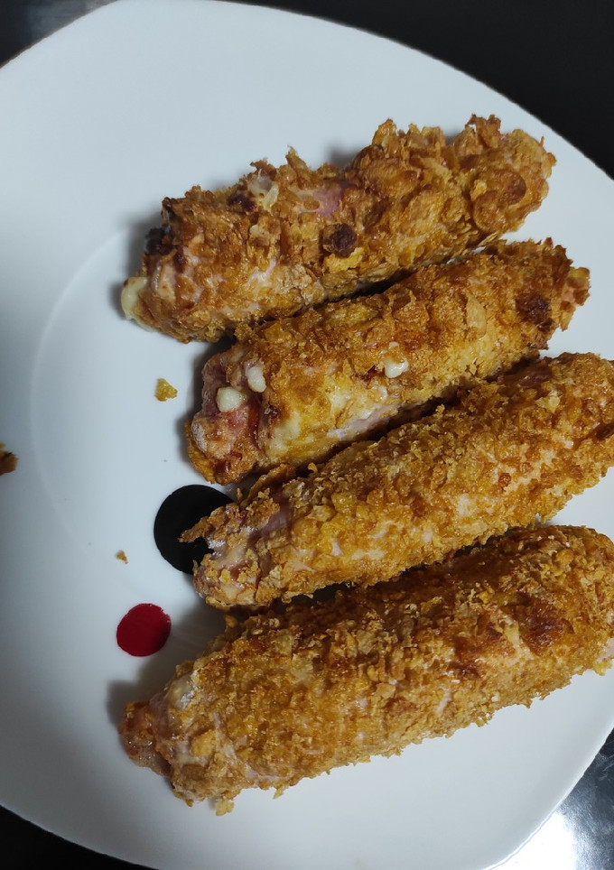 Una foto de Flamenquines de lomo, jamón y queso en airfryer