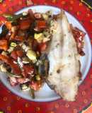 Lenguado con verduras en airfryer