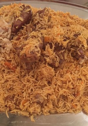 صورة لوصفة رز بخاري باللحم