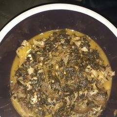 Bitter leaf soup A picture of Bitter leaf soup.