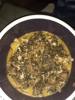 A picture of Bitter leaf soup.