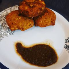 A picture of Walnut chana daal vada.