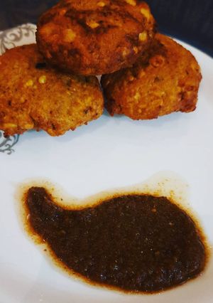 A picture of Walnut chana daal vada.