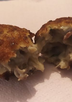 Una foto de Croquetas de berenjenas, champiñones y jamón