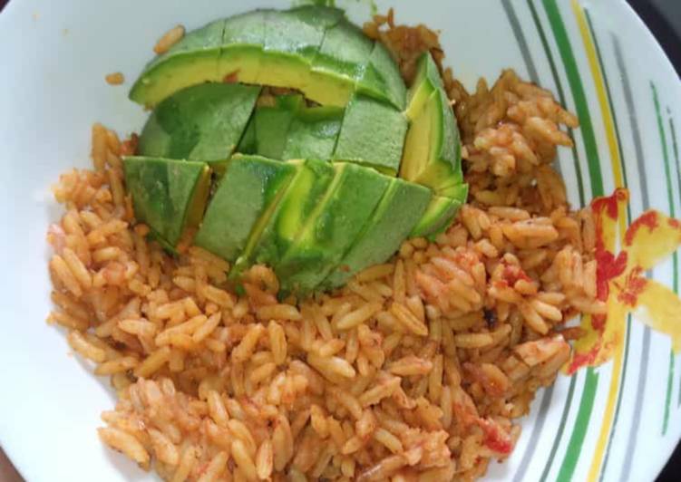 Jollof rice and Avacado