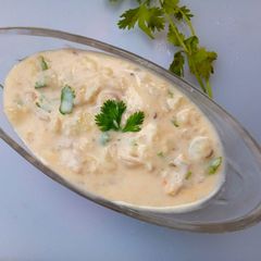 A picture of Smoked eggplant raita.