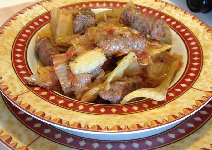 Fenouils et saucisses en ragout