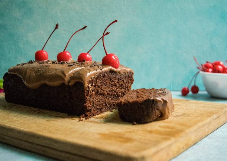 How to Make Quick Eggless Chocolate Cake with Chocolate Cream Cheese Frosting
