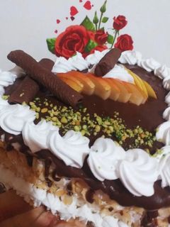 صورة لوصفة كيكة بالشكولا والمكسرات ♥️